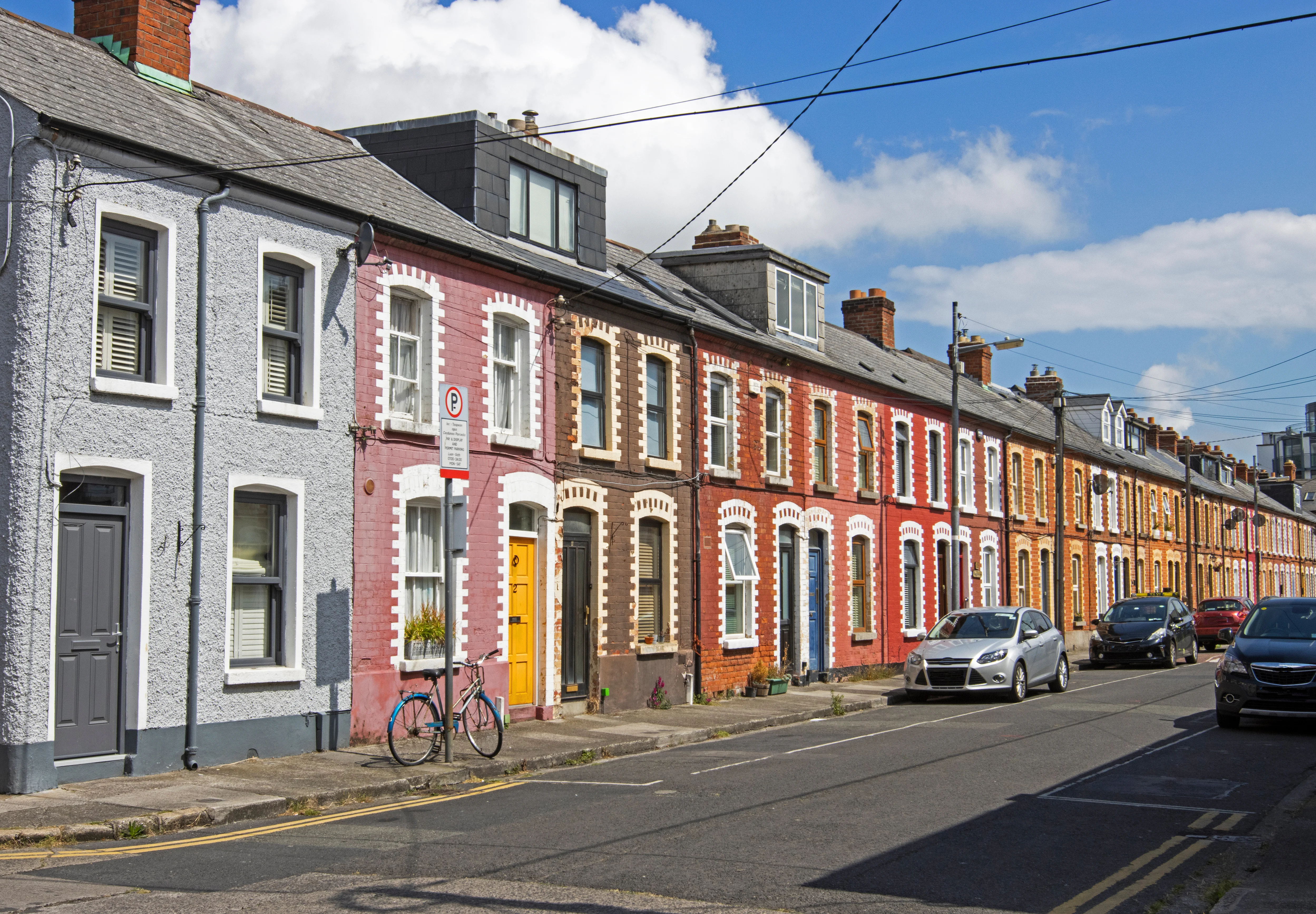 Colourful Terraced Housing Along The South East Of Dublin